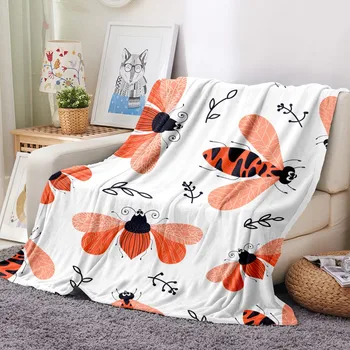 

Cartoon Throw Blanket Warm Microfiber Blanket Flannel Blanket Bedroom Decor Blankets For Beds Couch Bee Print Kid Home Bed Cover