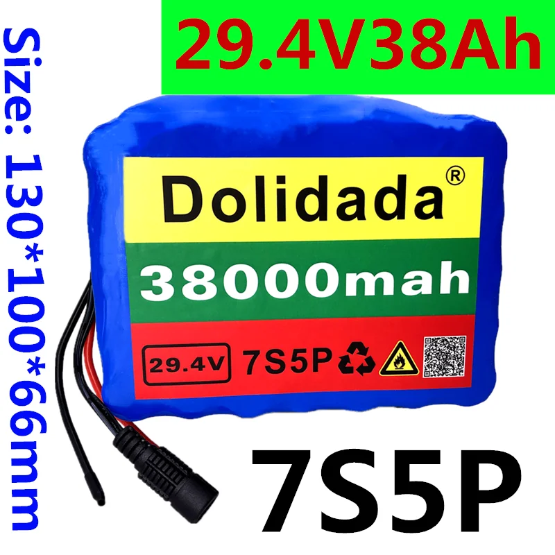 100% высокого качества 7S5P 29.4V38Ah батарейный блок 500w 29 4 V 38000 мА/ч литий-ионный