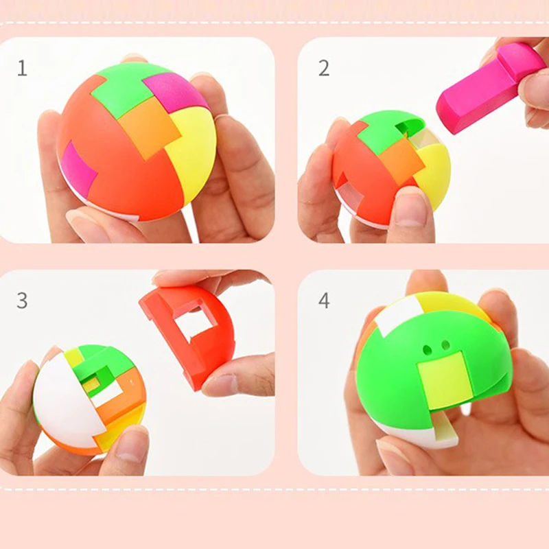 Huilong Intelligence Собранный шар, вставляемый в строительный блок, шар 4D куб, шар, детская игрушка-головоломка