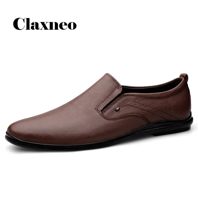 

Men Shoes Slip on Casual Footwear Male Loafers Genuine Leather Boat Shoe Design Flats Mocassin Homme Luxury
