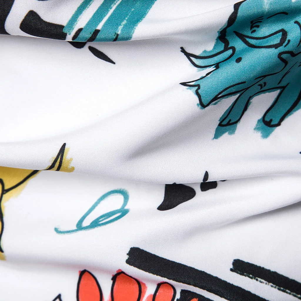 Повседневная мужская Блузка Топы с длинным рукавом мультфильм Динозавр рубашки с принтом отложной воротник Harajuku рубашка Осенние мужские рубашки