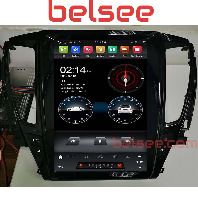 Belsee 12," Tesla стиль экран Android 9,0 dvd-плеер gps радио для Mitsubishi Pajero Sport/L200- мультимедиа аудио
