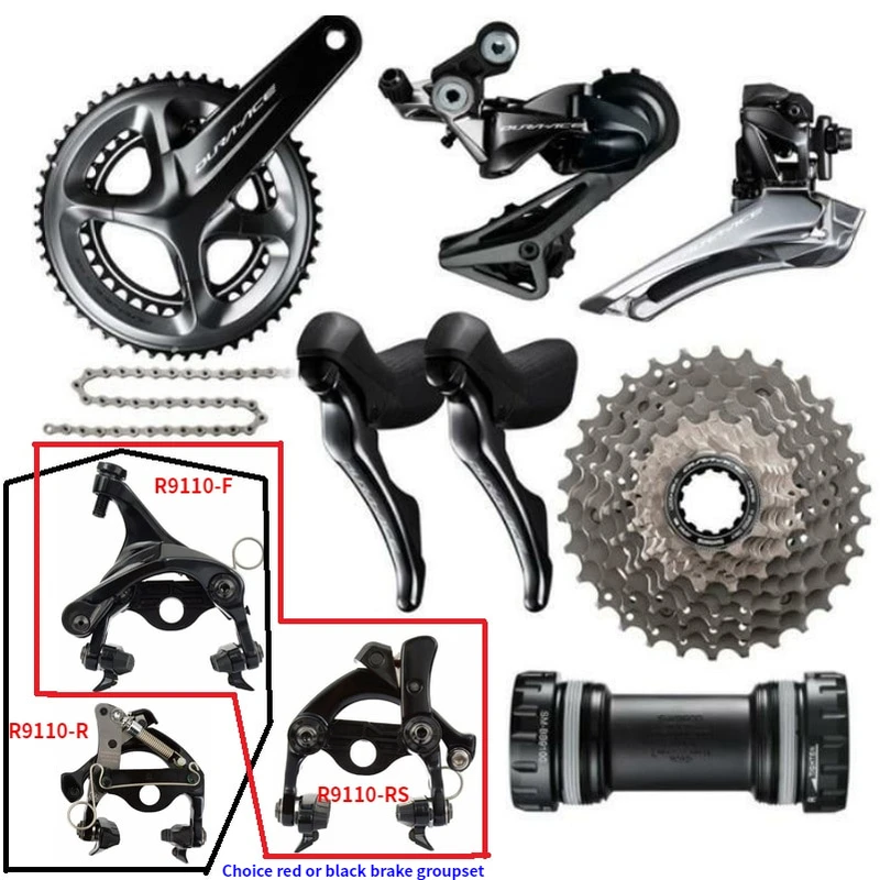 

shimano Dura-Ace R9110 11 Speed Groupset 2x11 Speed 53x39T 50x34T 52x36T 170/172.5/175mm Groupset Kit for Road Bike Bicycle