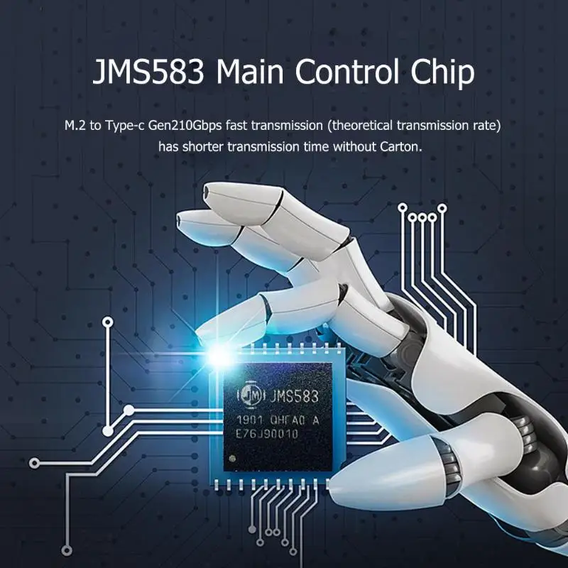 10 Гбит/с M.2 NVME к USB 3,1 Gen2 SSD Внешний корпус алюминиевый M-Key к type C мобильный чехол для твердотельного накопителя с 2 кабелями - Цвет: Серебристый