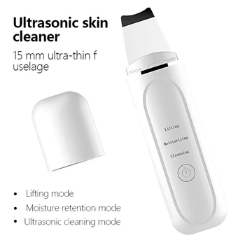 

New Ultrasonic Skin Scrubber Blackhead Remover Face Scrubber Cleanser Facial Pore Cleaner Face Lifting USB Face Skin Scraper