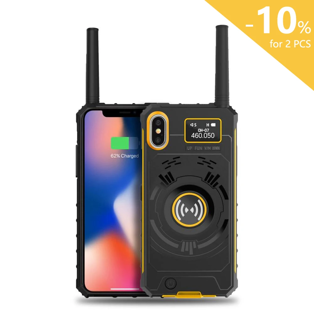 

iRaddy GM-series 3-in-1 UHF Phone Case Two-way Radio Rechargeable Extended Battery Anti-drop Cell for iPhone
