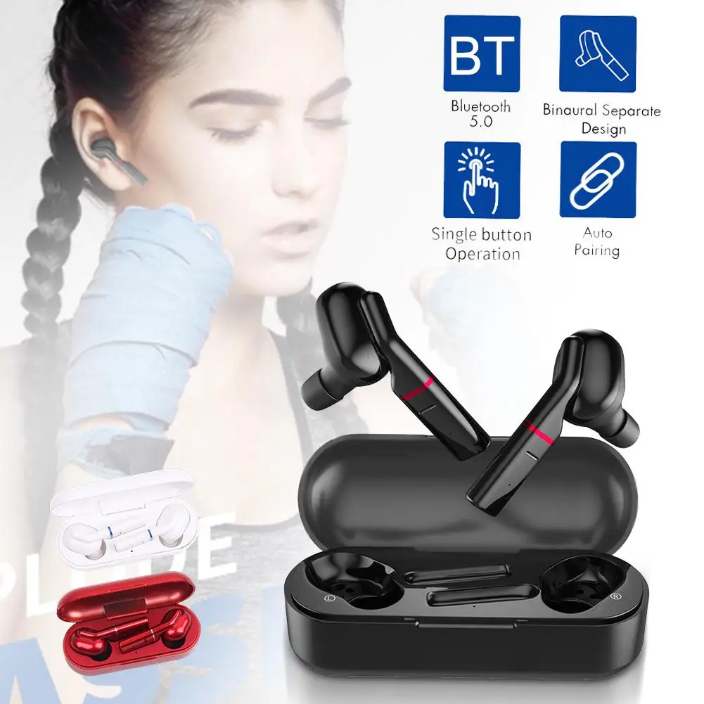 TWS Bluetooth гарнитура отпечатков пальцев сенсорные наушники HD стерео беспроводные наушники спортивные наушники шумоподавление игровая гарнитура