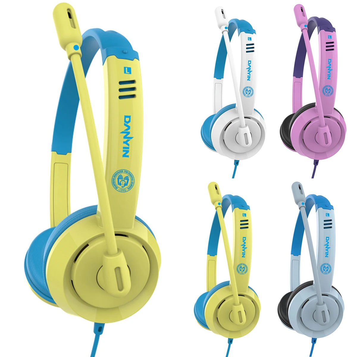 Kids Wired Headphone Over Ear Headset 3 5mm Plug Computer Cellphone Earphone with Mic for Online Course