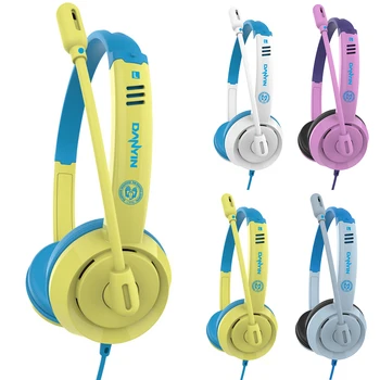

Kids Wired Headphone Over-Ear Headset 3.5mm Plug Computer Cellphone Earphone with Mic for Online Course