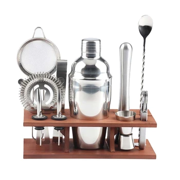

11-Piece Cocktail Shaker Bar Set Stainless Steel Bartender Kit Mixer Drink Bartender Browser Kit Bars Set Tool Accessories Tools