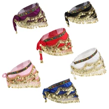 Женский милый шарф Bellydance с золотыми монетами, юбки, шумные