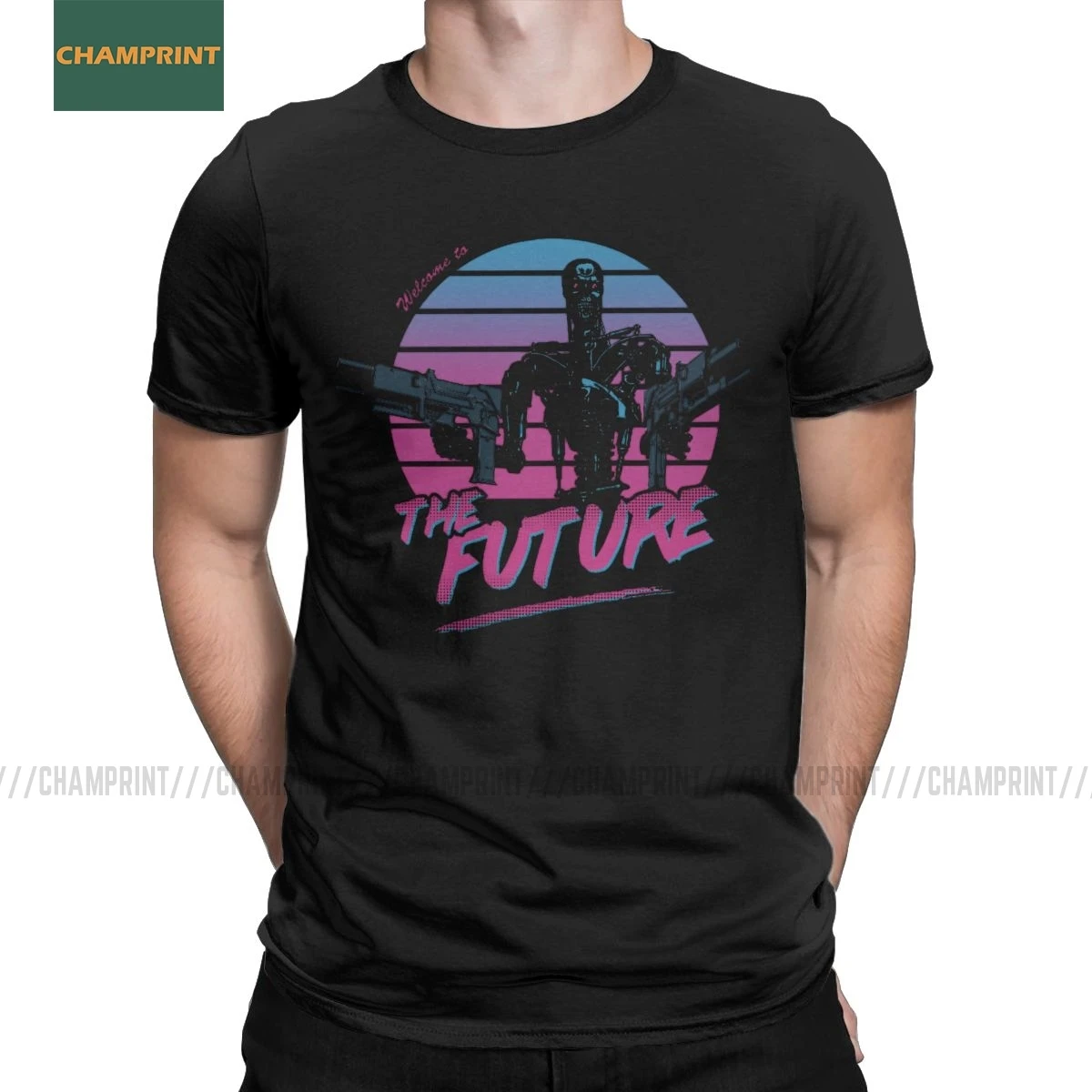 Welcome To The Future Tops Terminator T-Shirt Men Cotton T Shirt Arnold Schwarzenegger T800 Skynet Robot Short Sleeve Tee | Мужская