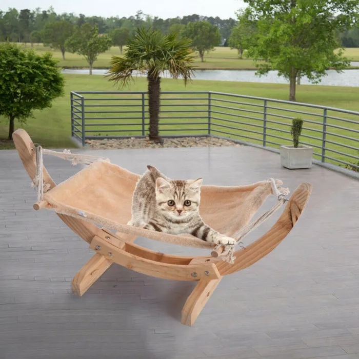 Гамак DIY кровать собака дом деревянная рама ленивый коврик Удобная подушка Lounge LAD-распродажа