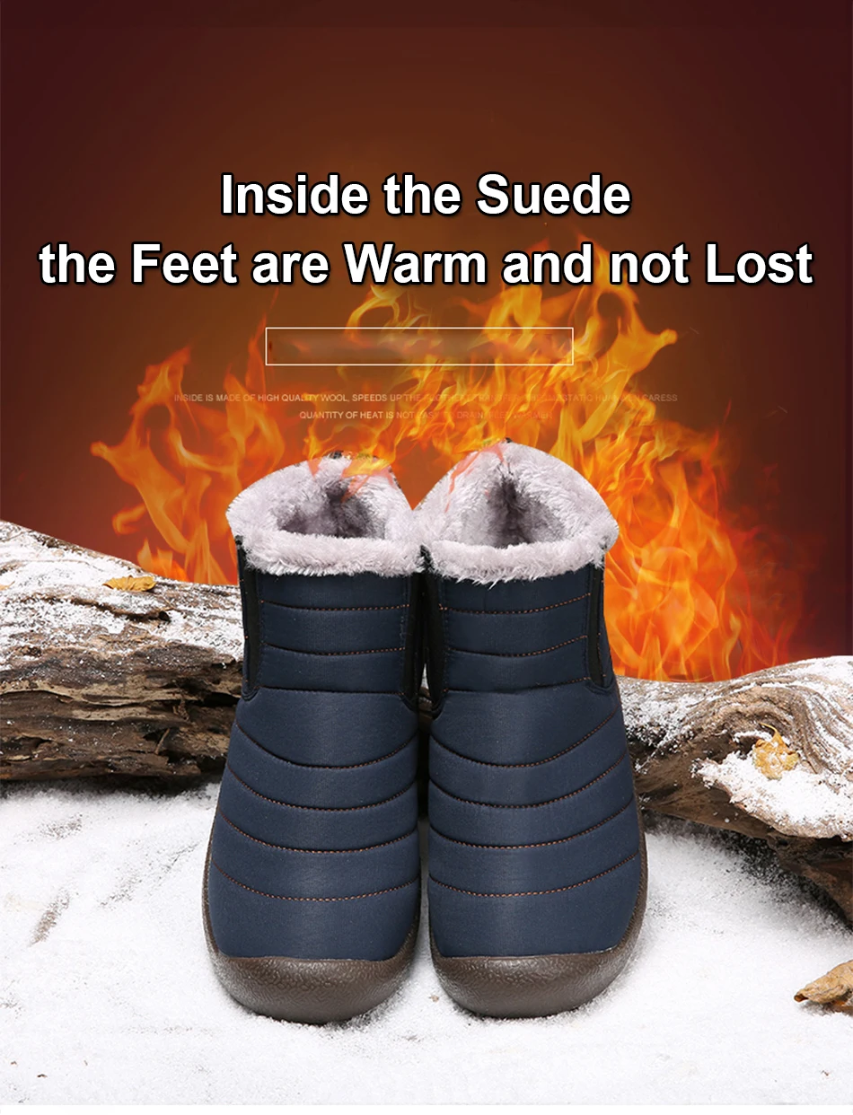 Пробковые модные зимние мужские ботинки г. Водонепроницаемые удобные зимние ботинки теплые зимние ботильоны на меху мужская легкая обувь