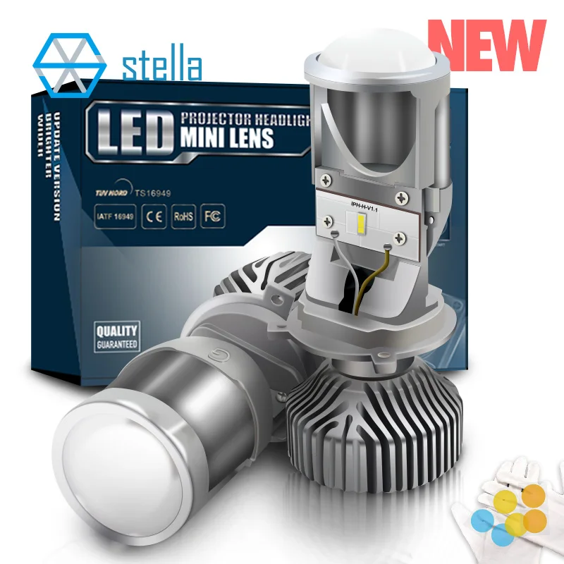 

STELLA H4/9003/HB2 mini led lens lamp high/dipped beam projector Car Headlight Bulbs 3000k 4300k 6000k 8000k light bulb for auto