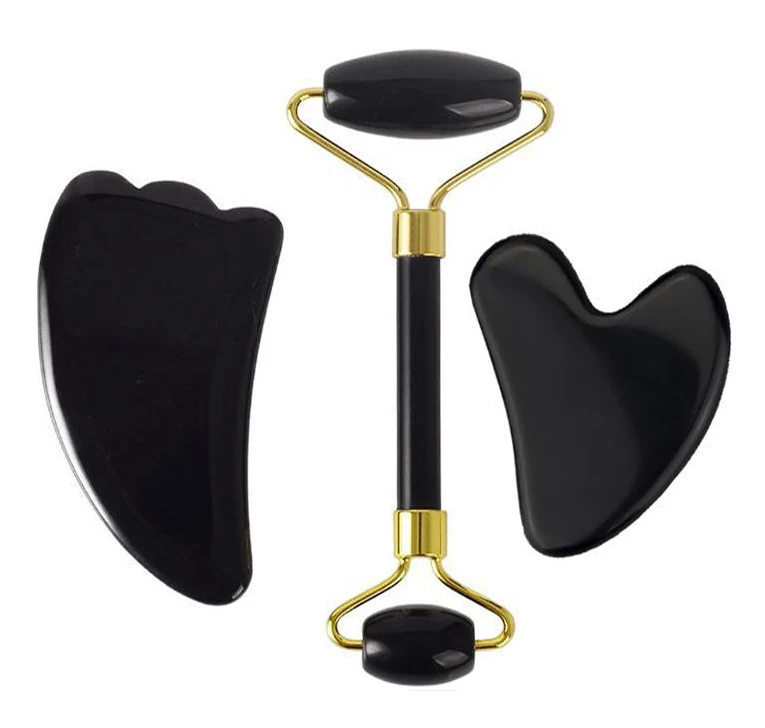 Массажер для лица антивозрастной ролик инструмент лифтинга лица нефритовый гуаша ролик для лица Тонкий Массажер для удаление морщин инструмент Guasha Jade