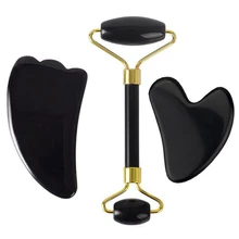 Массажер для лица антивозрастной ролик инструмент лифтинга лица нефритовый гуаша ролик для лица Тонкий Массажер для удаление морщин инструмент Guasha Jade