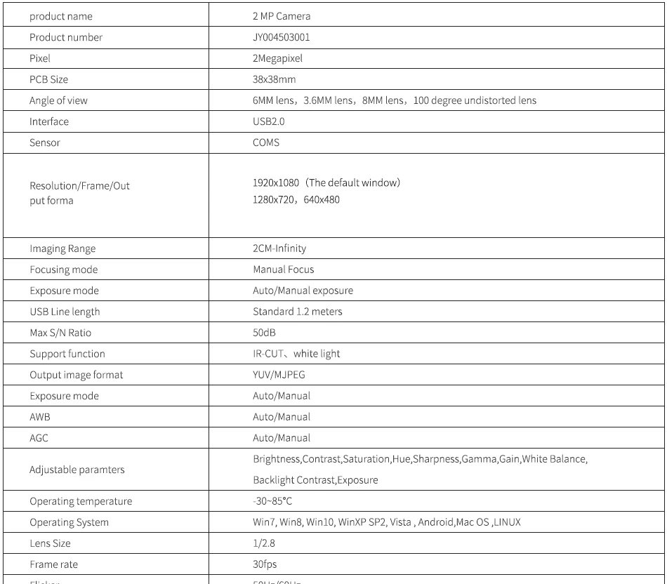 2 megapixel IR-cut переключатель imx290 HD H.264 камера Модуль sony звезды уровня Низкая освещенность 0.0001lux модуль