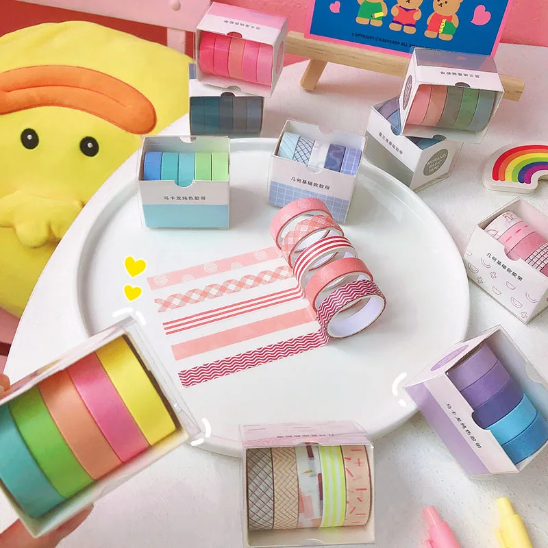Tape Set, Kawaii Animals Gold Foli Decorative Masking Tape For Scrapbooking,  Kids Diy Crafts, Art,wrapping,aesthetic Supplies,planners18pcs