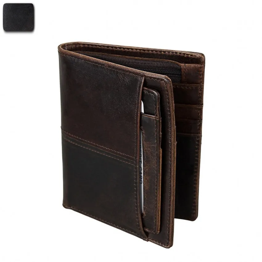 

RFID Unique Seperated Transparent ID License Card Holder Soft Genuine Leather Cowhide Skin Mature Men Business Casual Wallet