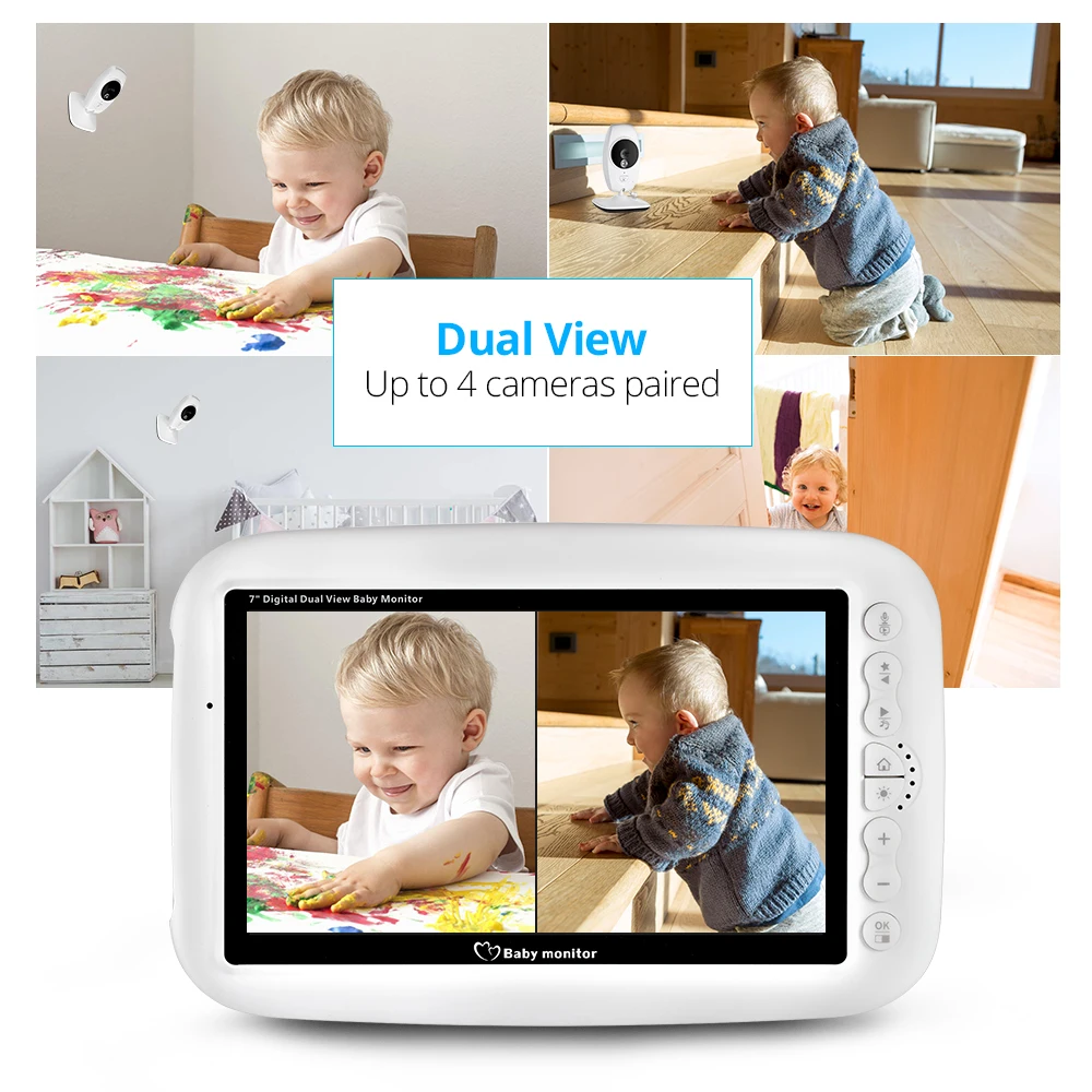 Новинка 7,0 дюймов беспроводной цветной 720P HD монитор для младенца Аудио Видео детская камера портативная рация монитор камеры безопасности ИК ночного видения