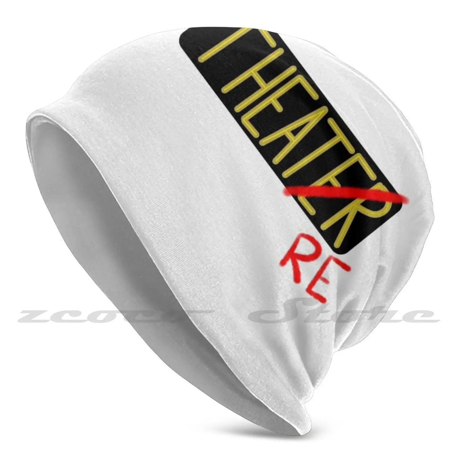 Theatre Not Theater Diy Pullover Cap Knit Hat Plus Size Keep Warm 