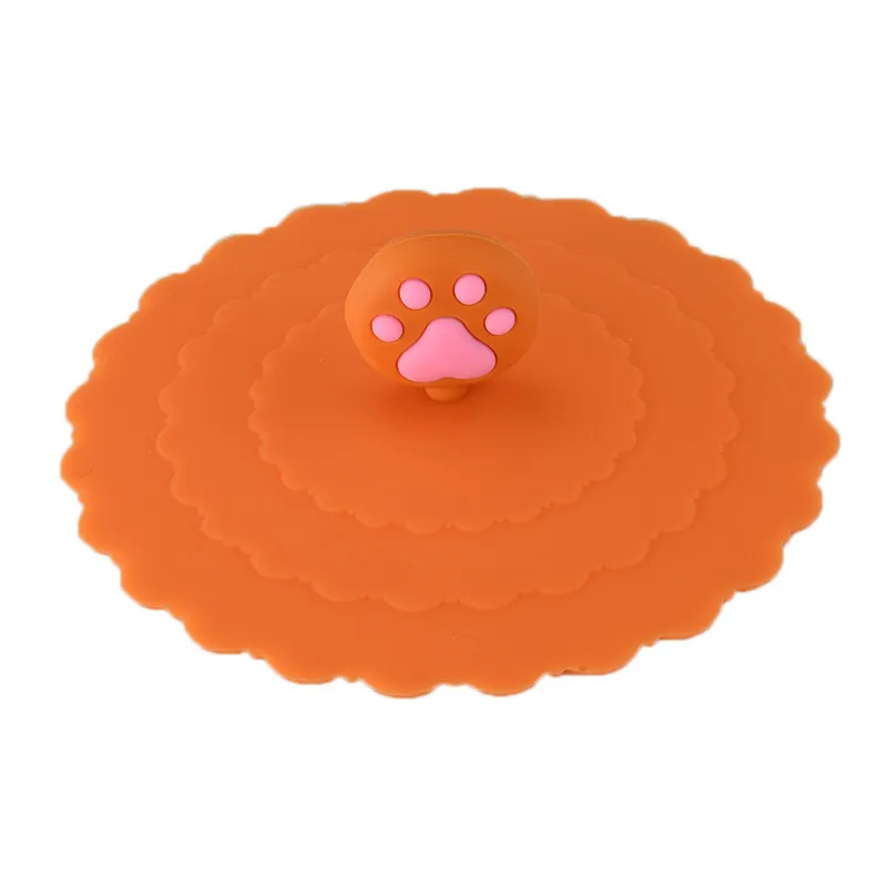 orange Top selling Cup Lid Cover Lace Silicone Diamond Cup Lid Thermal Insulation Cup Cover Dust-proof leakage-proof Reusable Cup Lid - Цвет: orange