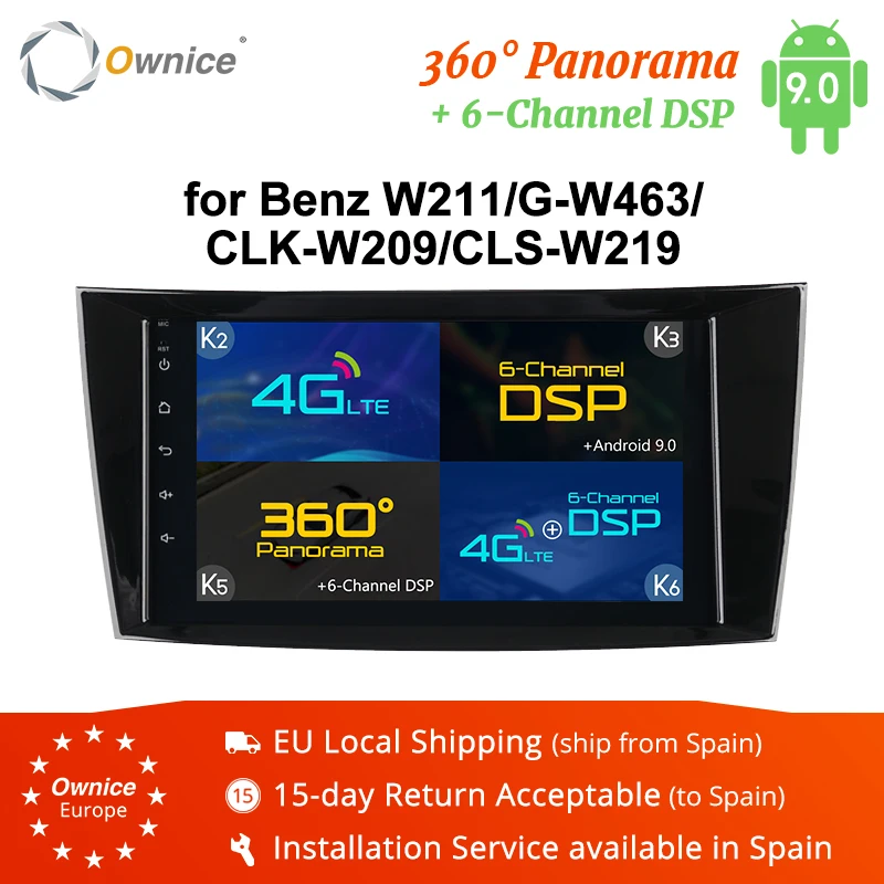 Ownice Android 9,0 DSP автомобильный dvd-плеер для Mercedes Benz E Class W211 CLK W209 CLS W219 g-класс W463 K3 K5 K6 Автомагнитола gps Navi