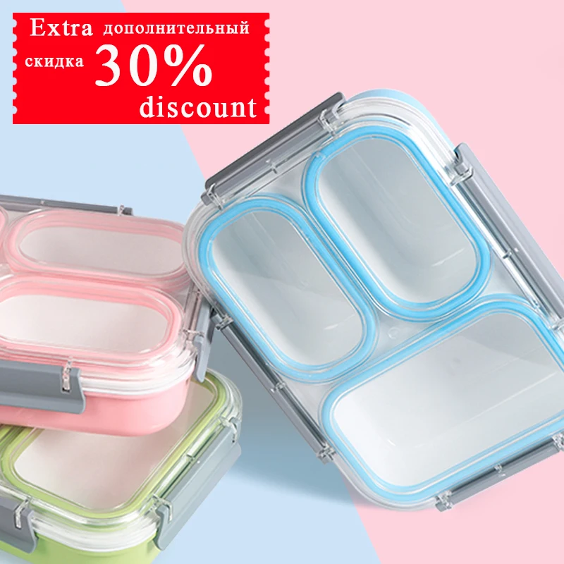 

Leakproof Lunch Box Separate Compartments Children School Bento Box Food Container Microwave Dinnerware Lunch Box for Kids