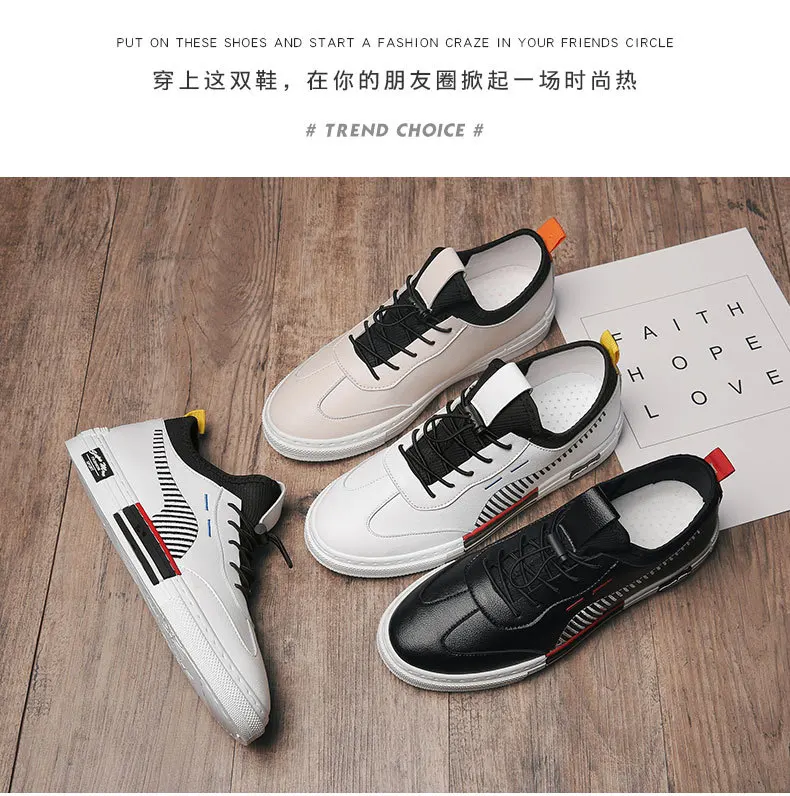 Winter New Style MEN'S SHOES Versatile Shoe Students Casual Sports Shoes White Korean-style Trend Flat Top Shoes
