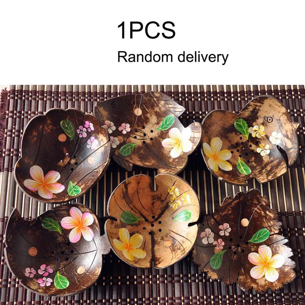 Расписная Кокосовая ракушка для мыла, коробка, креативный ручной работы, Bambu дренаж для мыла стеллаж для хранения тарелок, мыльница, коробка, держатель для приёма
