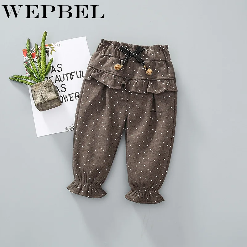 WEPBEL/осенне-зимние детские хлопковые теплые штаны для девочек; детские брюки; леггинсы для девочек