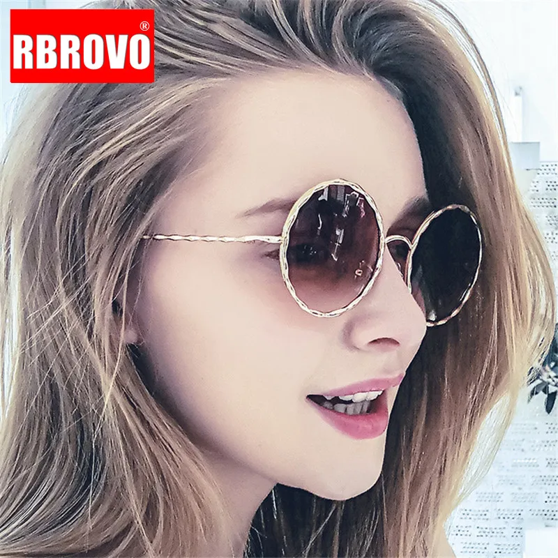 RBROVO винтажные круглые женские солнцезащитные очки Роскошные брендовые оттенки Oculos Женские винтажные Gafas De Sol Mujer уличные Beat UV400
