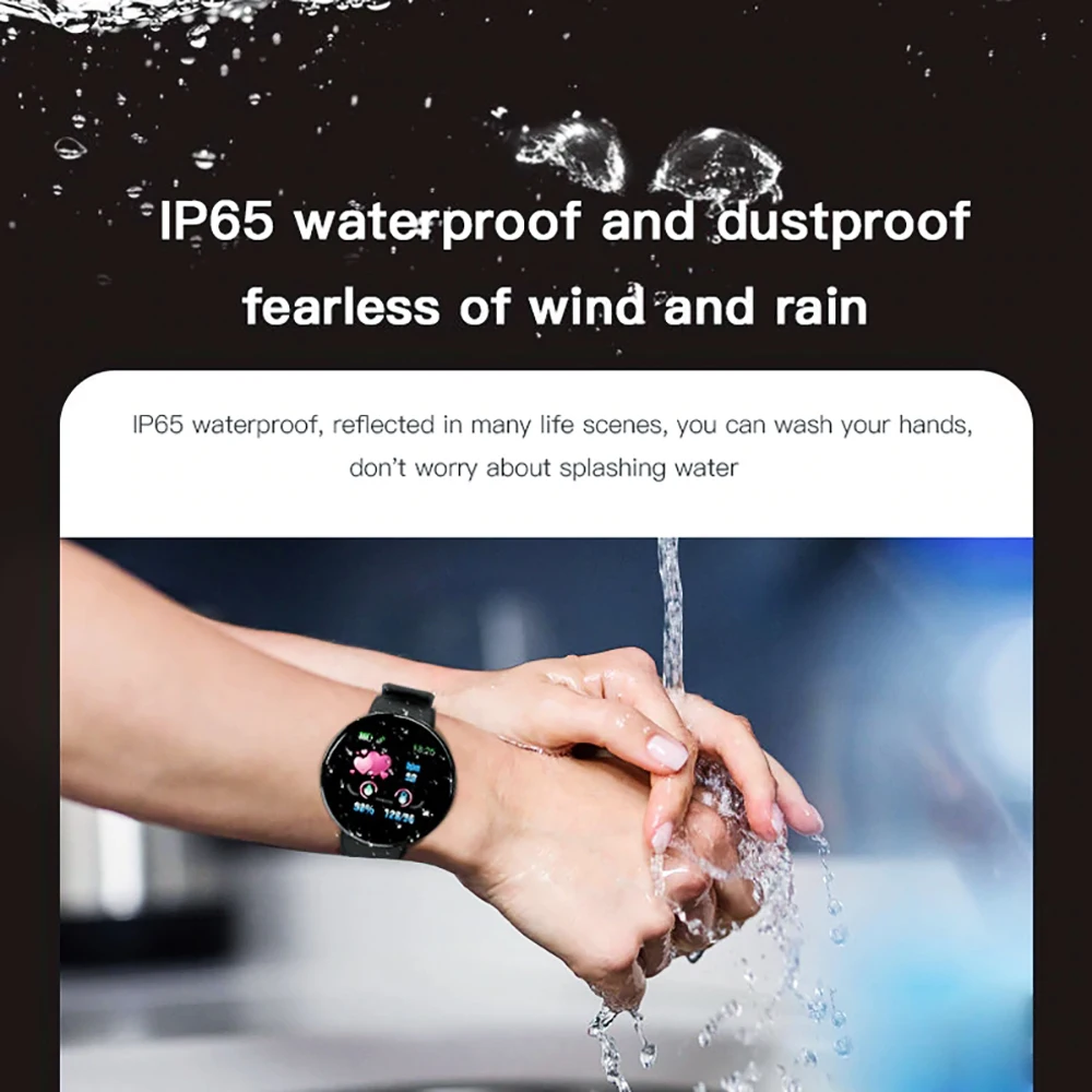 Смарт-часы D18, кровяное давление, фитнес-трекер, круглые умные часы, водонепроницаемые спортивные Смарт-часы для мужчин и женщин, для Android Ios Z2