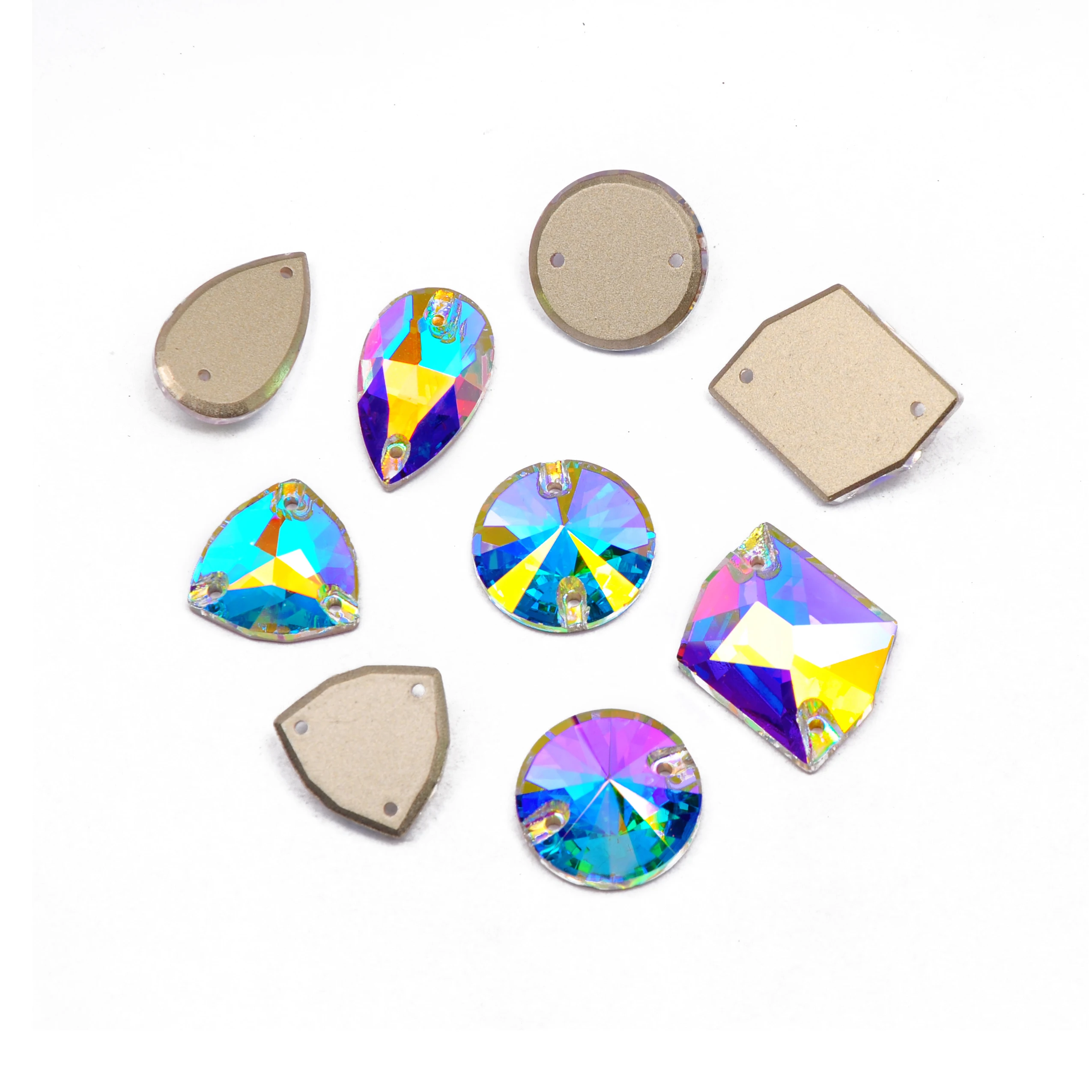 CTPA3bI Crystal AB DIY Sewing Rhinestones Different Shape Needlework Flatback Glass Crystals For Crafts Garment Decoration | Дом и сад
