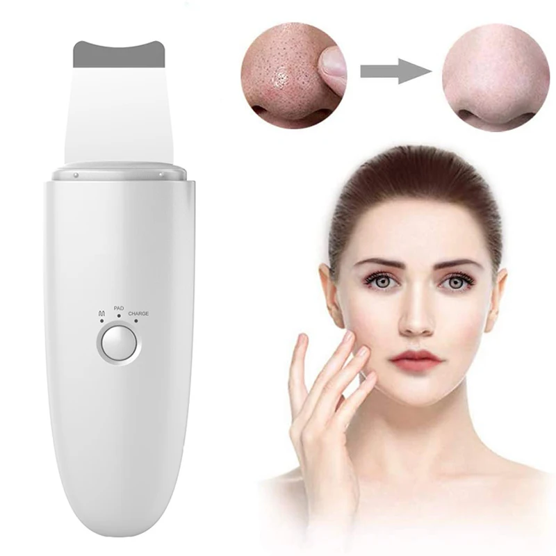 

Ultrasonic Skin Scrubber Face Blackhead Dirt Remove Sonic Deep Face Cleaning Spatula Exfoliator Facial Lifting Whitening Machine