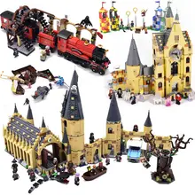 Moc castelo mágico no céu grande salão quidditch jogo expresso buckbeak resgate hedwig blocos de construção tijolos brinquedos para presente das crianças