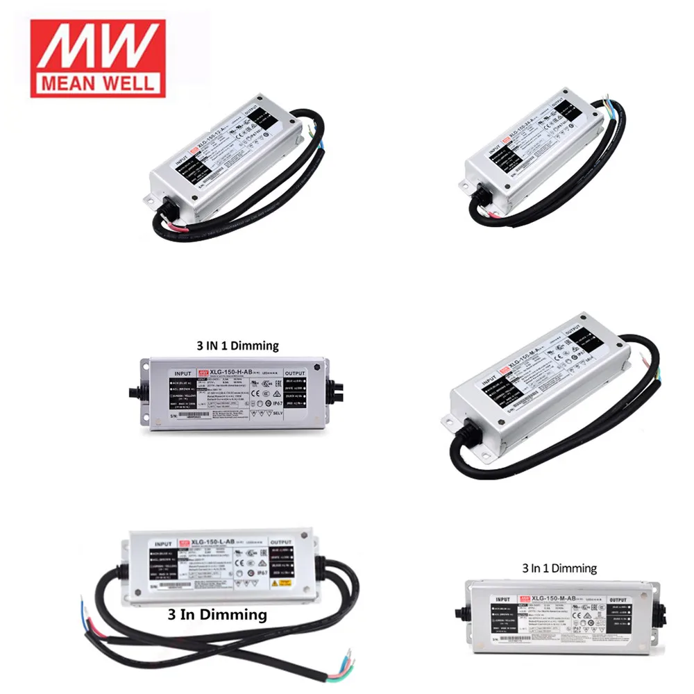 MEAN WELL XLG-150 12V 24V 27-56V 2700mA 1400mA 2800mA constant power LED driver IP67 150W adjustable Supply XLG-150-H-AB | Лампы и