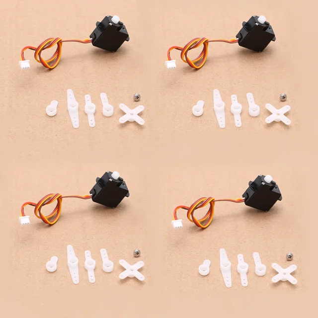 4PCS 2g Digital Servo DIY Mini Servos Miniature Fixed Wing Steering Gear Parts 90 Degree JST Dupont Plug for RC Aircraft Drone