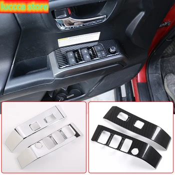 

Car window lift switch Panel frame cover bezel Panel ABS carbon fiber sticker for Toyota Tacoma -2020 interior accessories LHD