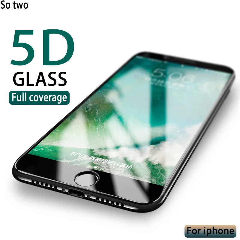 5D Полное покрытие экрана протектор стекло для iPhone 7 6 6S 8 Plus X защитное закаленное стекло для iPhone X XS MAX XR стекло не пленка