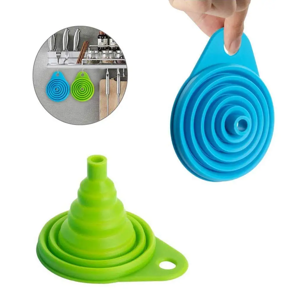 ERMAKOVA Складная Силиконовая кухонная Воронка для переноса жидкого порошка пищевой