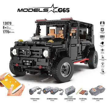 

1:10 Brabus G65 with Lighting Block Car 2.4G Remote Control/APP Remote Control Two Modes DIY Eduational Building Block Car Toys