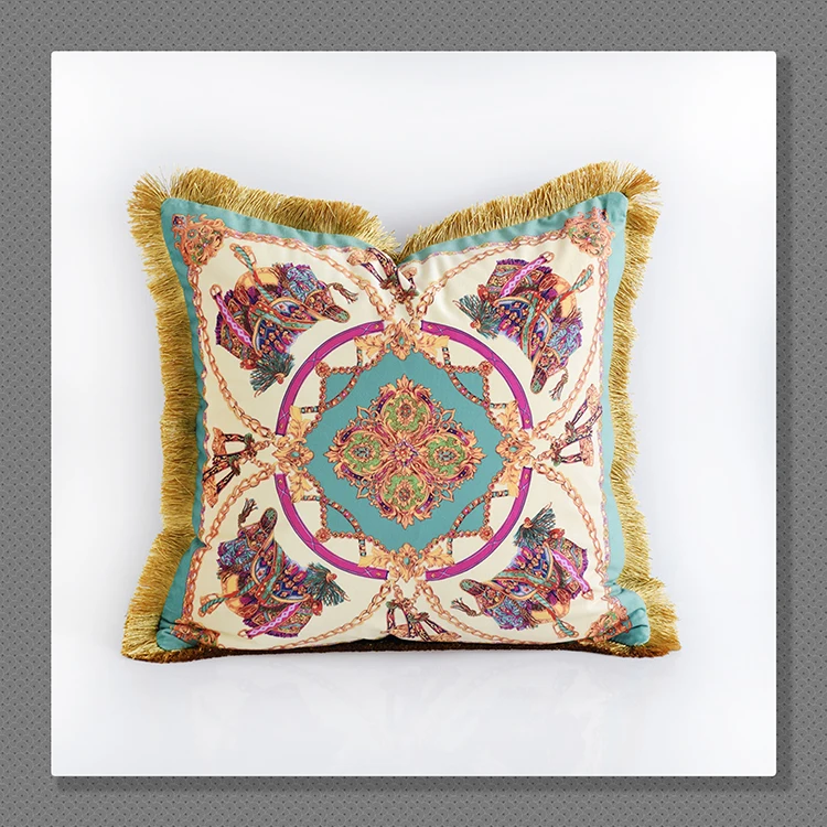 Luxury European Classical Christmas Hotel Velvet Tassel Cushion Cover Pillow Cover Pillowcase Home Decorative Sofa Throw Pillows