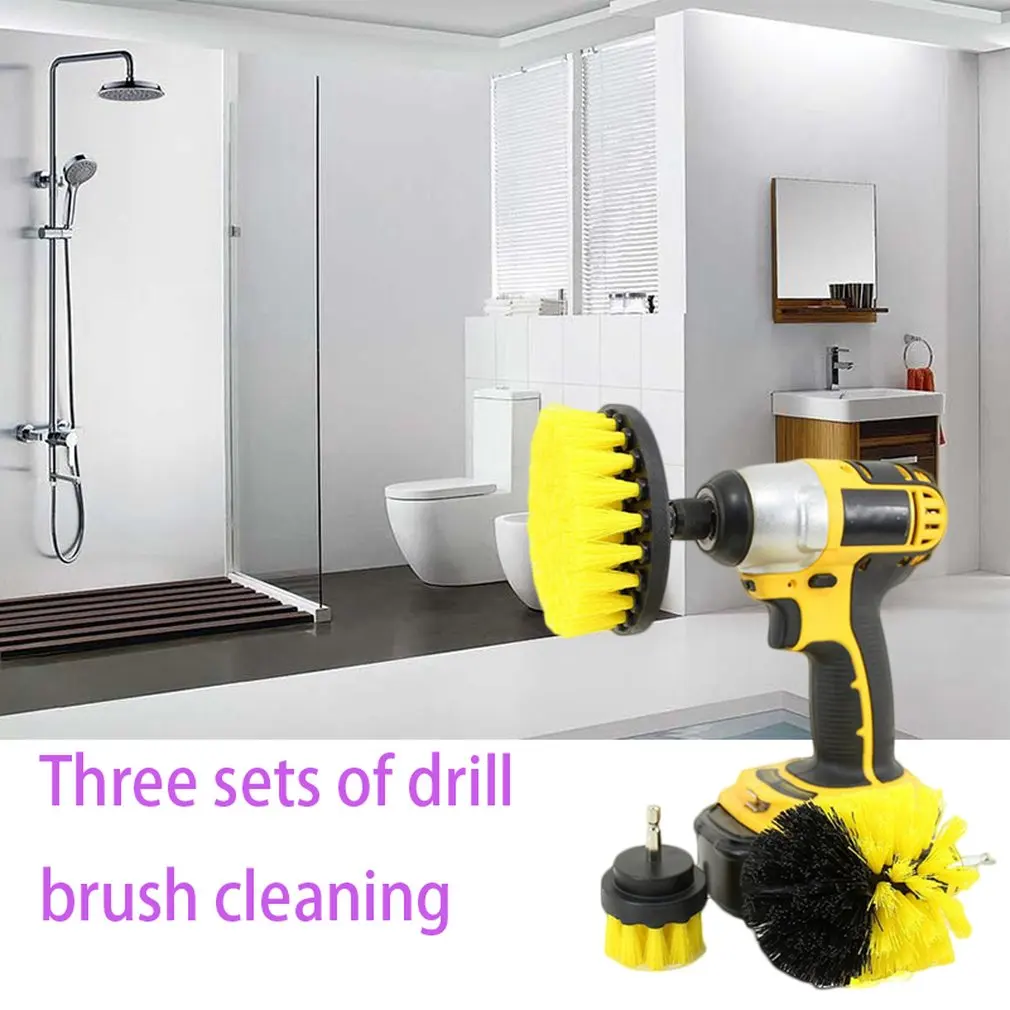 Drillbrush 3 Piece Drill Brush Cleaning Tool Attachment Kit for Cleaning Tile Grout Shower Bathtub General Purpose Scrubbing