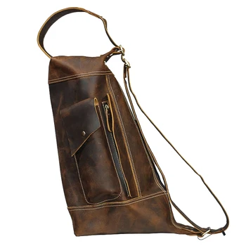 

Crossbody Bag Shoulder Bag Multi-function Men's Messenger Bag Retro Men's Genuine Leather Handmade Crazy Horse Leather Vintage