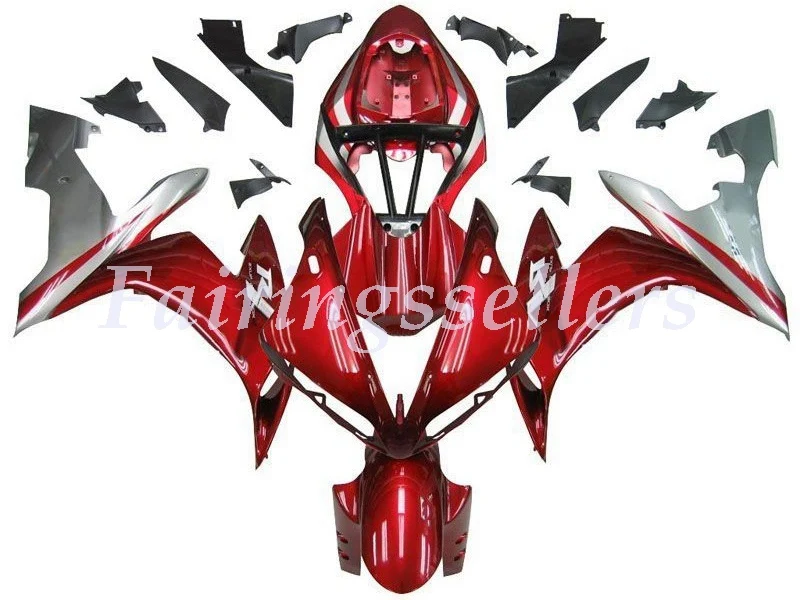 4 подарки впрыск ABS Полный Обтекатель подходит для Yamaha R1 2004 2005 2006 04 05 06 YZF R1 Полный обтекатели комплект красный серебристый Fortuna - Цвет: Red Silver
