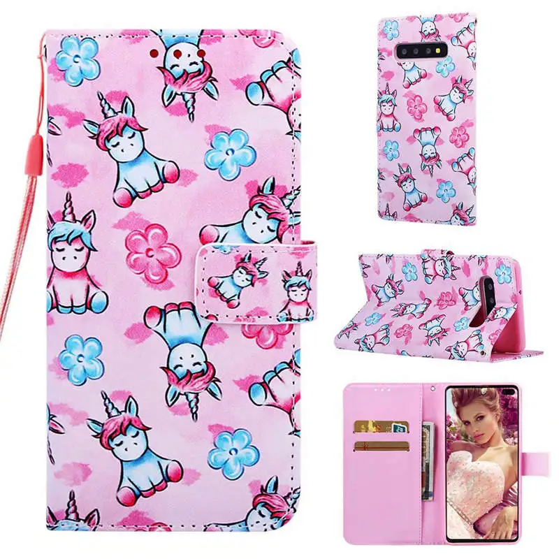 Cute Panda Patterned PU Leather Flip Wallet Case Cover on sfor Samsung S8 Plus S10 S10e S9 J4 J6 2018 Cards Holder Phone Coque   (3)