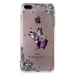 Luxury Rhinestone Embellished Phone Case for Nokia C200 (Purple)