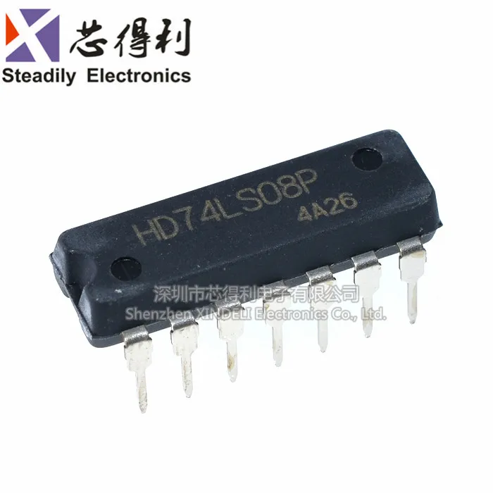 10 шт./лот Новый Hd74ls08p оригинальный Dip-14 четырехсторонний 2-входной и дверной 74ls08 |